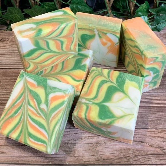 Handcrafted Artisan Soap in Vibrant Citrus Colors. - Picture 4 of 7